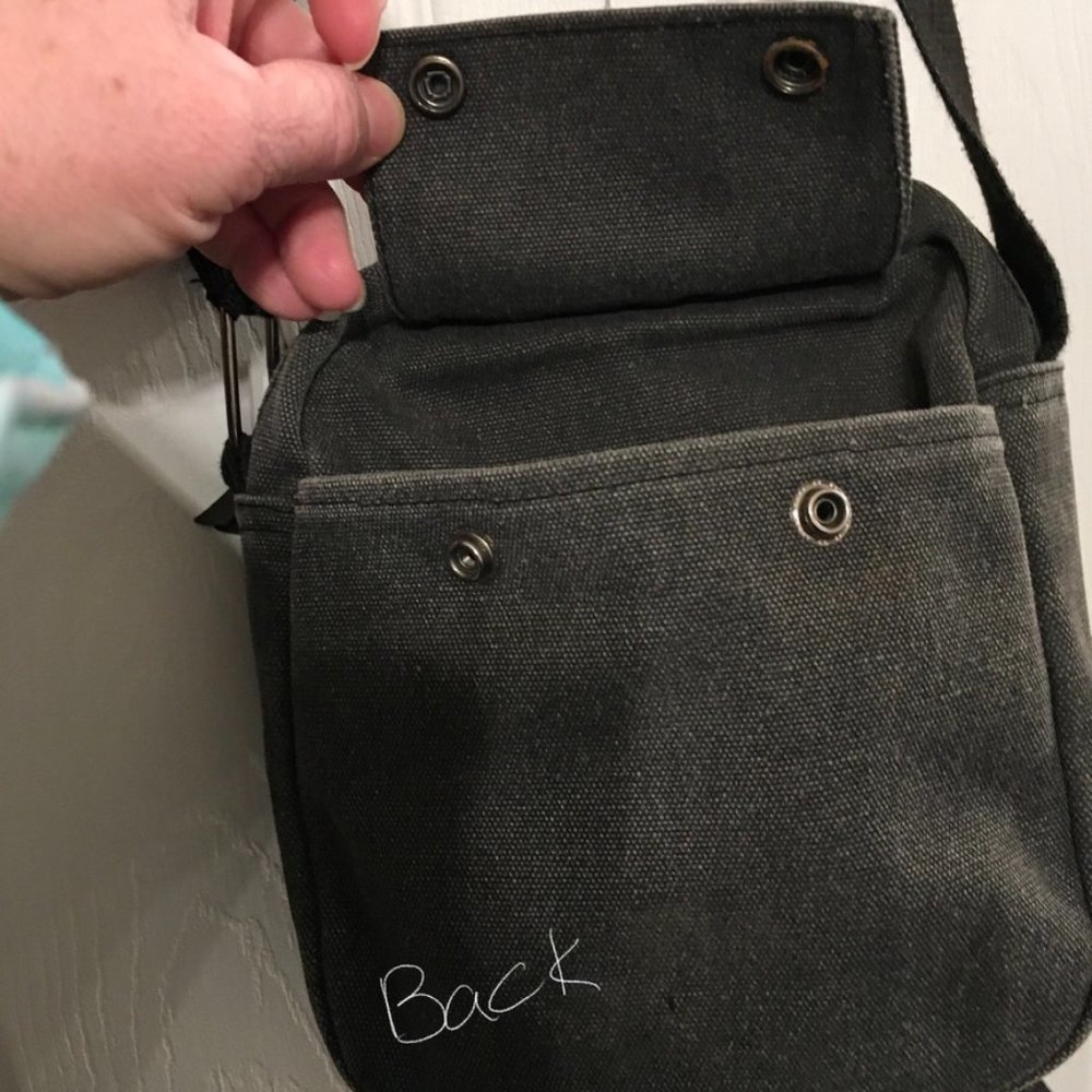 Harwish Unisex Canvas Gray Shoulder Bag - Picture 10 of 15